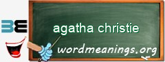 WordMeaning blackboard for agatha christie
